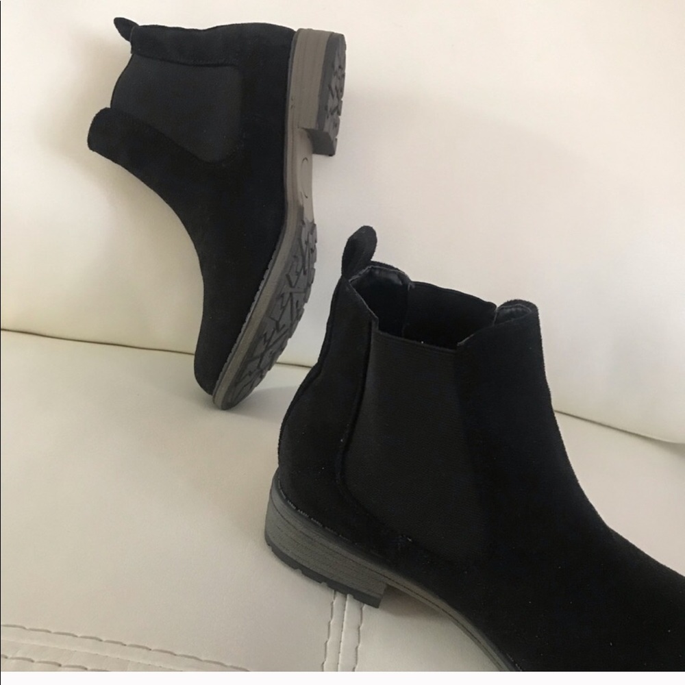 Black suede booties sz UK4/ US6